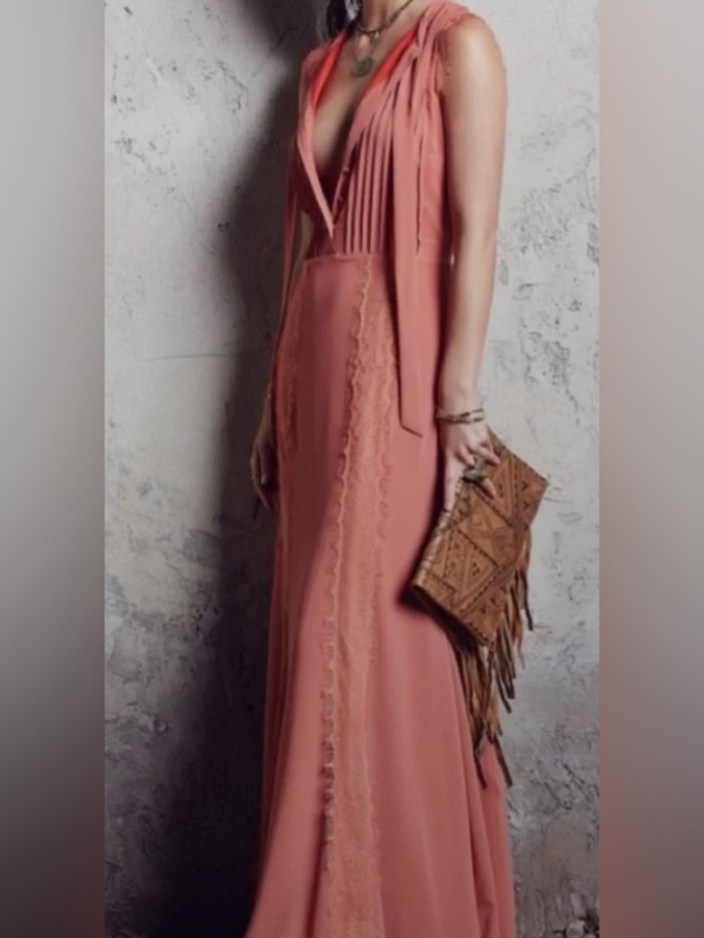 Tularosa Romantic bohemian Maxi Dress with Lace Panels